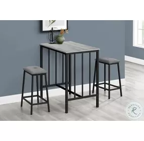1144 Gray and Black 3 Piece Counter Height Dining Table Set