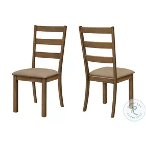 1313 Beige Ladder Back Upholstered Side Chair Set of 2