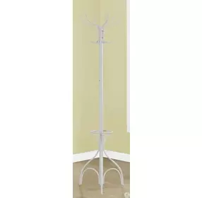 White Metal 70" Coat Rack