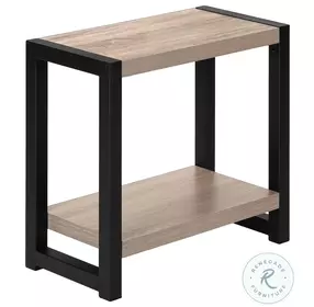 2083 Dark Taupe And Black 22" Accent Table