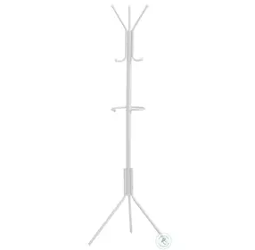 2164 White Metal 68" Metal Coat Rack