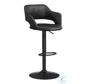 Black Adjustable Bar Stool