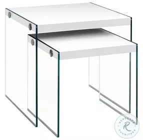 3287 White Square Nesting Table Set of 2