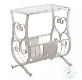 Antique White Metal Magazine Table