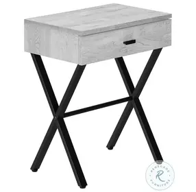 3451 Grey And Black 24" Accent Table