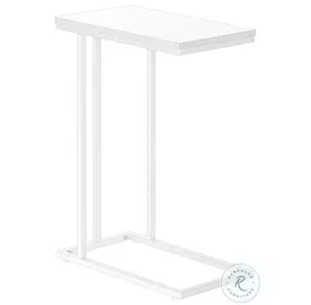 3468 White Metal 25" Accent Table