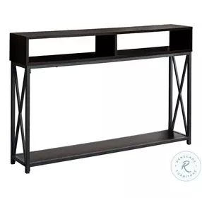 3574 Espresso And Black Console Table