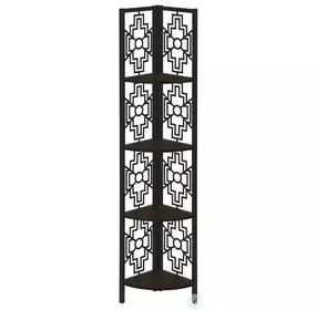 3622 Espresso And Black 62" Corner Bookcase