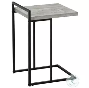 3631 Grey And Black Metal 25" C Shaped Accent Table