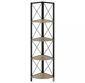 3648 Dark Taupe And Black Bookcase