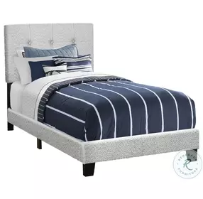 5801T Light Gray Twin Upholstered Low Profile Bed
