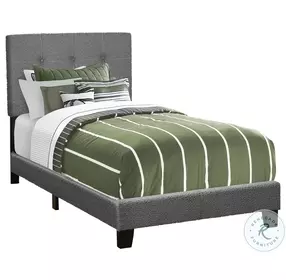 5803T Dark Gray Twin Upholstered Low Profile Bed