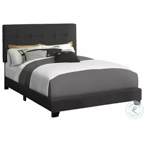 5805F Black Full Upholstered Low Profile Bed