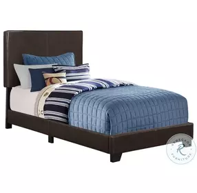 5910T Dark Brown Twin Upholstered Panel Bed
