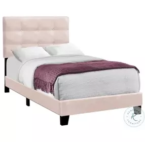 5916T Pink Twin Upholstered Panel Bed
