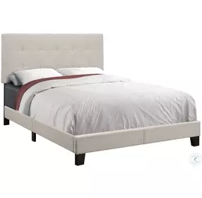 5921F Beige Linen Full Upholstered Bed