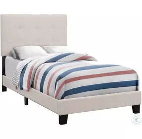 5921T Beige Linen Twin Upholstered Bed