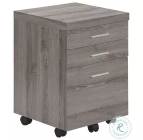 Dark Taupe 3 Drawer Castors File Cabinet