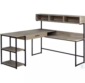 Dark Taupe Corner Computer Desk