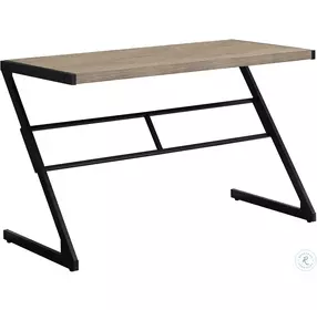 Dark Taupe and Black Metal 48" Computer Desk