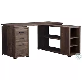 7420 Brown L Shaped Computer Desk