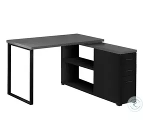7433 Black And Grey L Shaped Desk
