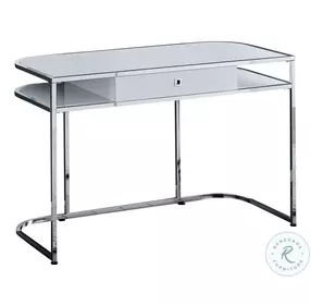 7520 White And Chrome 48" Computer Desk