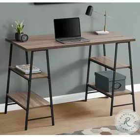 7523 Dark Taupe And Black 48" Computer Desk