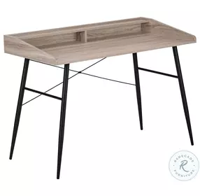 7536 Dark Taupe And Black 48" Computer Desk
