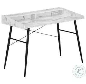 7539 White And Black 48" Computer Desk