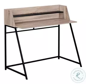 7546 Dark Taupe And Black 48" Computer Desk