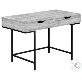 7553 Grey And Black Metal 2 Drawer 48" Computer Desk