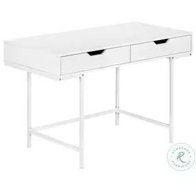 7554 White 2 Drawer 48" Computer Desk