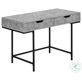 7559 Grey And Black Metal 2 Drawer 48" Computer Desk