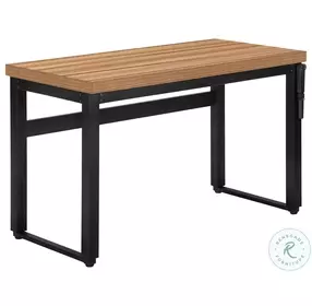 7677 Brown And Black Adjustable Height Computer Desk