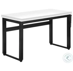 7681 White 48" Adjustable Computer Desk
