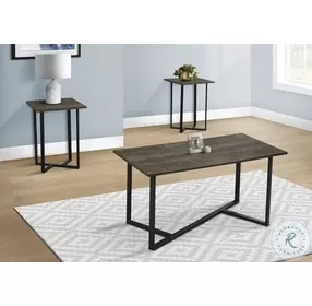 7975P Dark Bronze and Black Occasional Table Set of 3