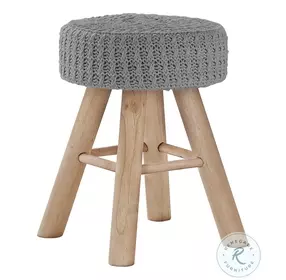 9013 Grey Knit Ottoman