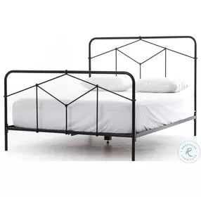 Casey Sandblasted Vintage Black Iron Queen Metal Bed