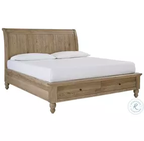 Cambridge Modern Khaki California King Sleigh Storage Bed