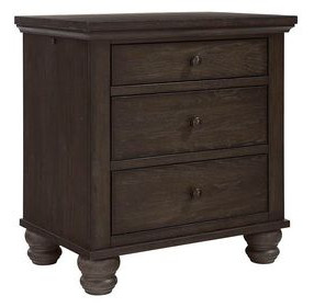 Cambridge Cracked Pepper Liv360 3 Drawer Nightstand with LED