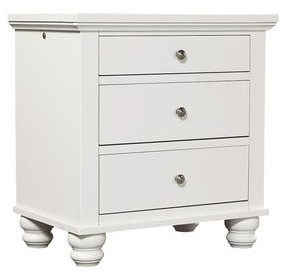 Cambridge White Liv360 3 Drawer Nightstand with LED