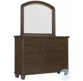Cambridge Brown Cherry Chesser with Arch Mirror