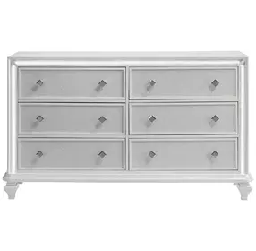 Stardust White 6 Drawer Dresser