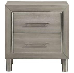 Lennox Gray 2 Drawer Nightstand