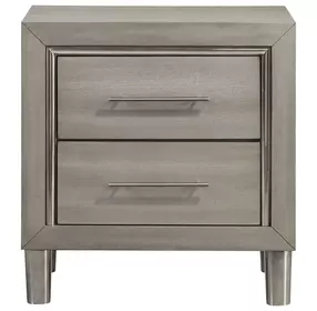 Lennox Gray 2 Drawer Nightstand