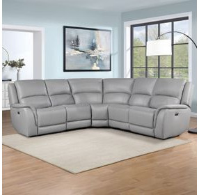 Alexandria Stone 5 Piece Modular Power Reclining Sectional with USB Charging