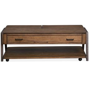 Hallie Milk Chocolate and Dark Chocolate Rectangular Lift Top Cocktail Table