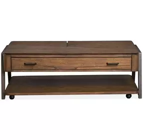 Hallie Milk Chocolate and Dark Chocolate Rectangular Lift Top Cocktail Table