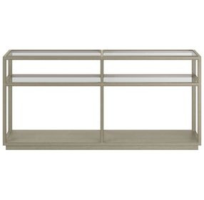 Glaze Bezel Rectangular Glass Top Console Table